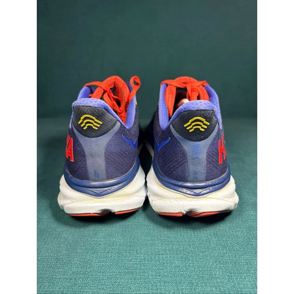 Hoka Clifton 9 Blue Orange Yellow Men's Running Shoes Size 13 D 1127895-BBDGB